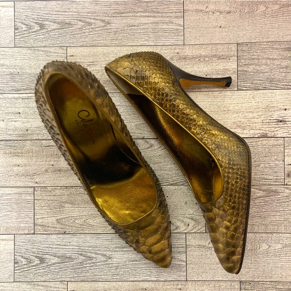 ☀️Cole Haan genuine python pointed toe pumps - Picture 1 of 9